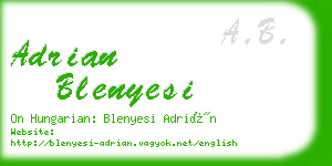 adrian blenyesi business card